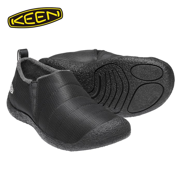 KEEN キーン メンズ スリッポン HOWSER II ハウザー ツー 1023997 リラックスシューズ スニーカー サイドゴア フリース 暖かい アウトドア デイリー ブラック