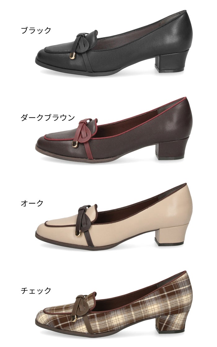 ジェリービーンズ パンプス レディース ふわさら アシンメトリーリボンローファーパンプス 3.5cmヒール リボン ローファー きれいめ 通勤 お出かけ JELLY BEANS 20465173