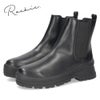 ショートブーツ レディース 厚底 サイドゴア レイン対応 滑りにくい 歩きやすい ローヒール 靴 Rachic. ラシックドット RA0014 黒 ブラック