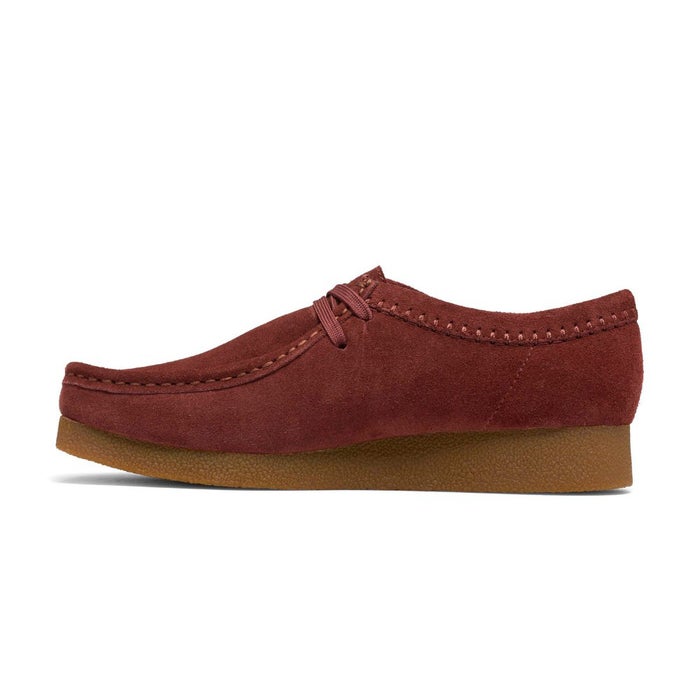 クラークス ワラビー エヴォ レディース モカシン スエード カジュアルシューズ 靴 Clarks 26329301 WallabeeEVOSh 紐靴 軽量ソール マルーン