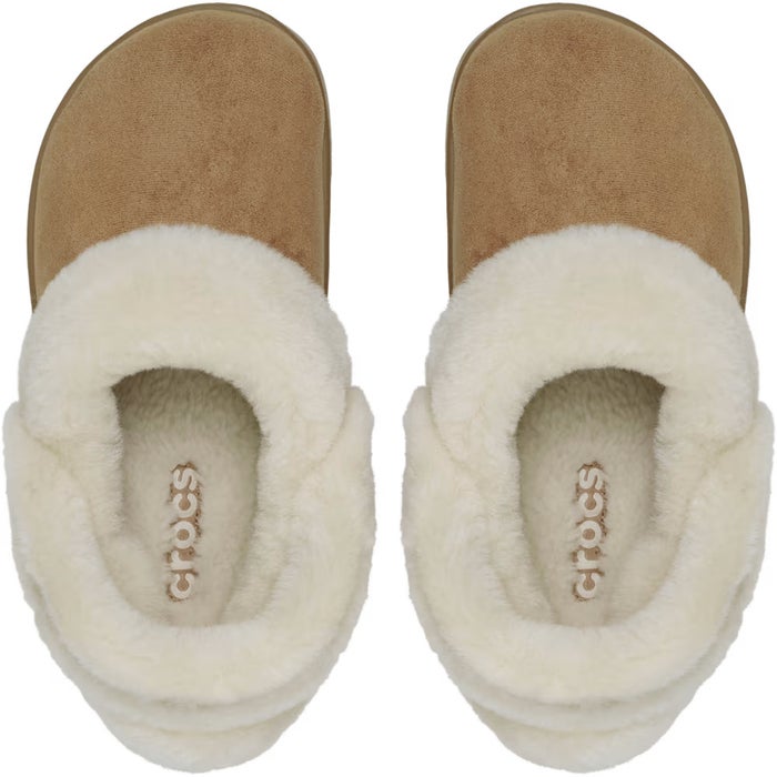 クロックス サンダル レディース アンファーゲッタブル ヴィーガン スエード クロッグ ボア ファー モコモコ 冬用 crocs 212106