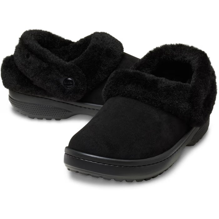 クロックス サンダル レディース アンファーゲッタブル ヴィーガン スエード クロッグ ボア ファー モコモコ 冬用 crocs 212106