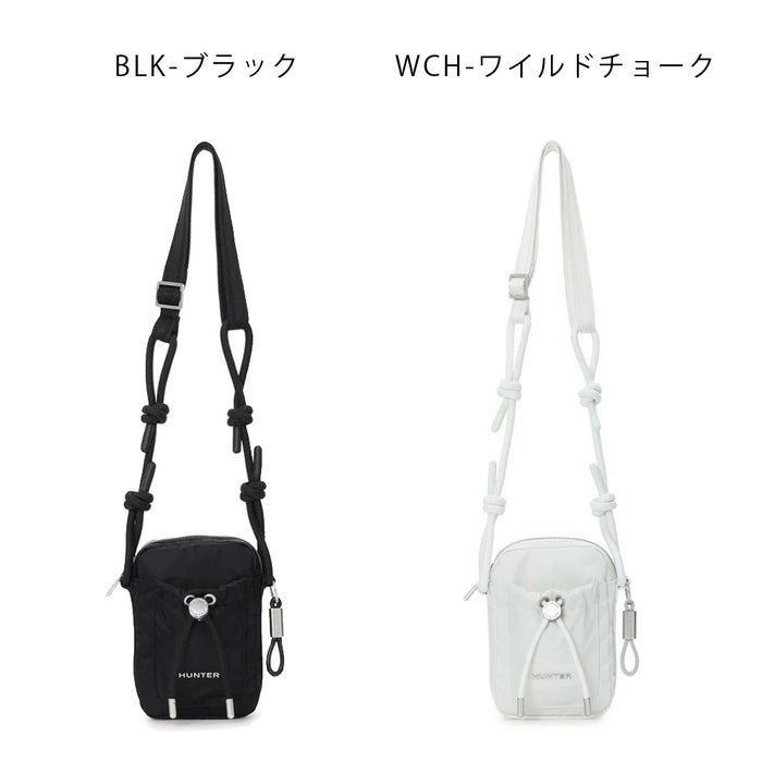 ハンター ショルダーバック ポーチ 耐水 ミニバック スマートフォン プレミアム ナイロン フォンポーチ サブバック HUNTER 5528 黒 白