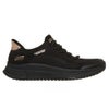 スケッチャーズ スリップインズ スリッポン スニーカー レディース 靴 ボブス ゴム紐 ノーマル幅 SKECHERS Slip-ins BOBS Squad 4 117743 ハンズフリー 立ったまま履ける 手を使わずに履ける ブラック 黒