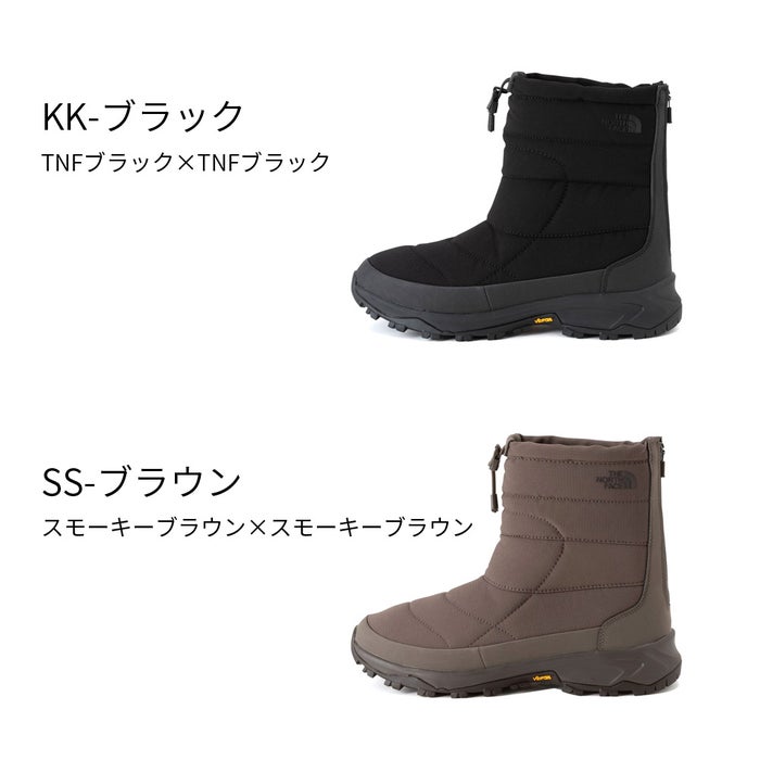 ノースフェイス ブーツ レディース 防水 防寒 保温 グリップ力 ヌプシ ブーティ バックジップ ウォータープルーフ 2 THE NORTH FACE NF52684 ウィンターブーツ ビブラムソール ブラック スモーキーブラウン