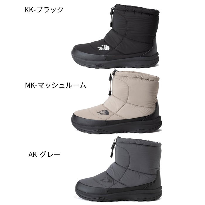 ノースフェイス スノーブーツ レディース  防水 防滑 防寒 ヌプシ ブーティ ショート ロゴ ウォータープルーフ アークティックグリップ THE NORTH FACE NF52676 ブラック ホワイト