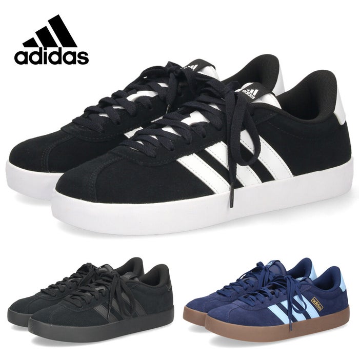 アディダス スニーカー メンズ レディース adidas VL COURT 3.0 U VL コート 3.0 本革 レザー スエード コートスニーカー ローカット ID6278 JP7537 ID9184 ブラック ネイビー